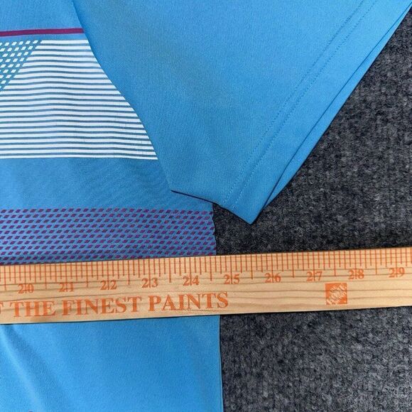 Adidas Golf Adizero Polo Shirt Mens XL Blue Geometric‎ Short Sleeve Casual Adult - Picture 6 of 7
